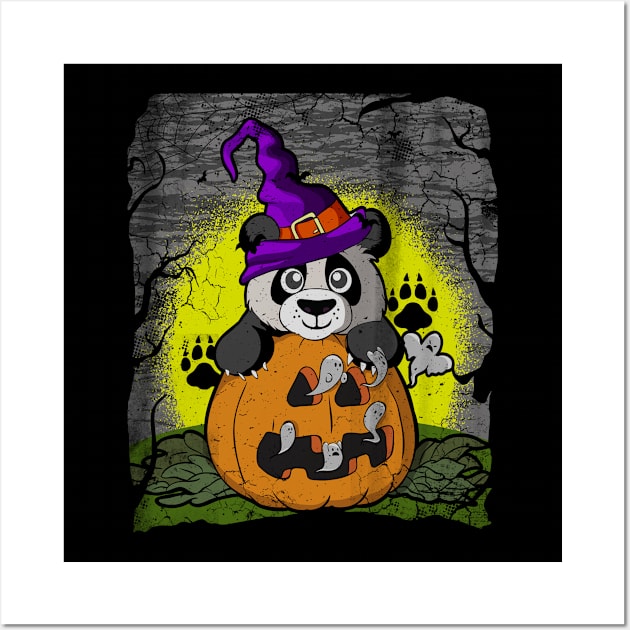 Halloween Panda Pumpkin Wall Art by E